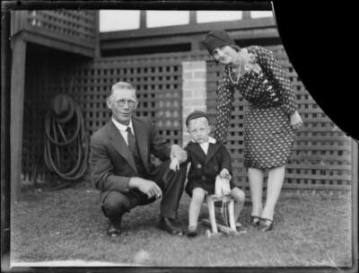 Head of the Seamen's Union Mr Jacob Johnson with his wife and thei- Old Photo