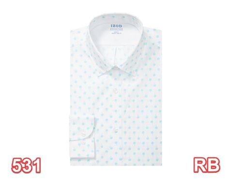IZOD Men's Dress Shirt Slim Fit Stretch FX Cooling Collar Print, Aqua, 15-15.5-M