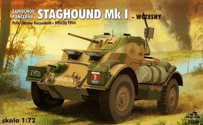 STAGHOUND Mk I WW II ARMOURED CAR POLISH ARMY MKGS ITALY1944 1/72 RPM RARE