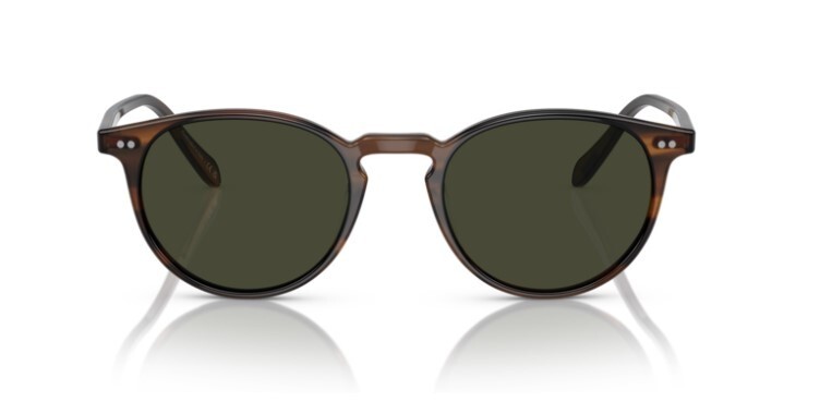 Pre-owned Oliver Peoples 0ov5004su Riley Sun 1724p1 Tuscany Tortoise/g-15 Polar Sunglasses