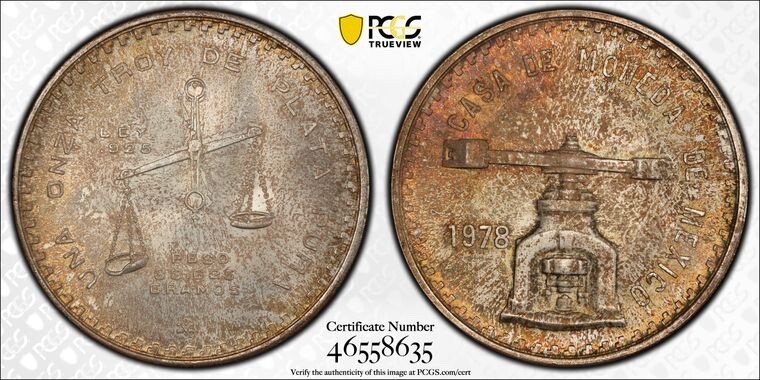 1978 Mo Mexico Onza Libertad Silver Type 1 PCGS MS67 | eBay