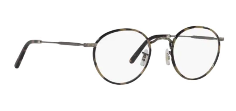 Pre-owned Oliver Peoples 0ov1308 Carling 5284 Antique Gold/dtb Gold Round Eyeglasses In Clear