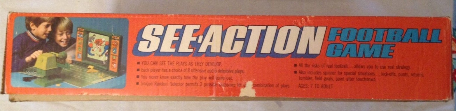 see-action football game vintage Kenner NFL sports working projector complete