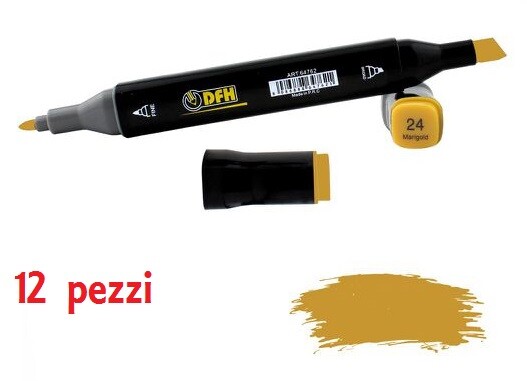 Set 12 Pz Pennarelli Doppia Punta Scuola Disegno Colore 24 Marigold dfh