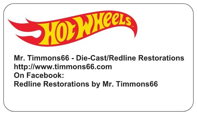 Hot Wheels Redline 1968 HK Custom Corvette Reproduction Hood