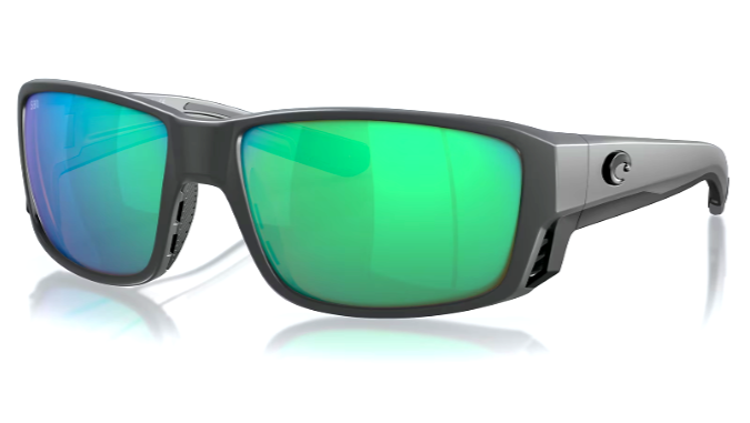 COSTA DEL MAR TUNA ALLEY PRO SUNGLASSES GRAY FRAME GREEN MIRROR GLASS 580G LENS BRAND