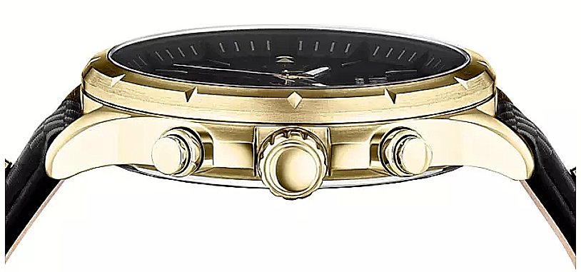Pre-owned Versace Versus  Mens Chrono Lion Gold 45mm Strap Fashion Watch
