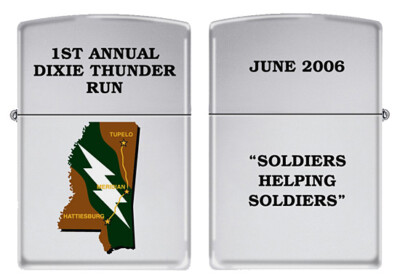 1st Annual Dixie Thunder Run Motorcycle Zippo MIB Mississippi Polished Chrome 06