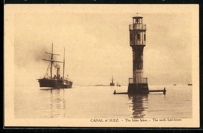 Canal of Suez, The bitter lakes, the north light-house, Ansichtskarte 