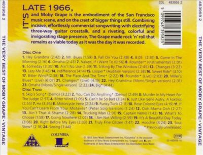 MOBY GRAPE - VINTAGE: THE VERY BEST OF MOBY GRAPE NEW CD