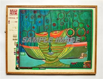 Friedensreich Hundertwasser Original Silkscreen Metal Print Signed Framed ED3000