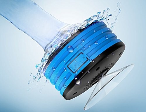 Shower Speaker, Auto Tech Waterproof Bluetooth Speaker, FM Shower Radio, Mic, an