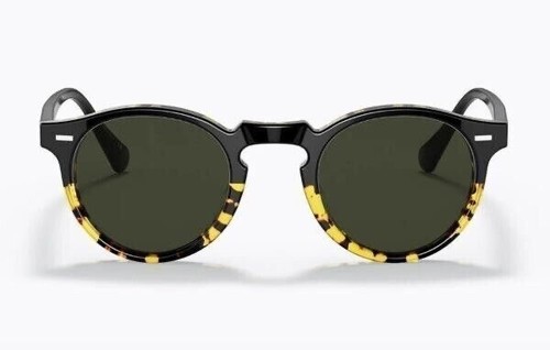 Pre-owned Oliver Peoples Gregory Peck Black Dark Shaded Tort Sunglasses Ov5217s 1178p1 In Green
