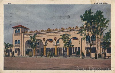 1933 Chicago Worlds 1933 Old Mexico Linen Postcard Arena Photo Post Card Co.