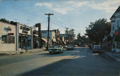 Hampton Bays,NY Street Scene Suffolk County New York Milt Price Tomlin Art Co.