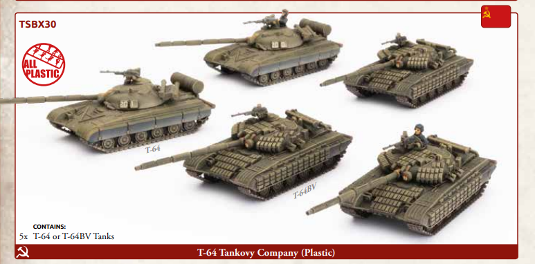 T-64 Tank Company (x5 Plastic) Red Dawn Советская Мировая Война III Team Yankee