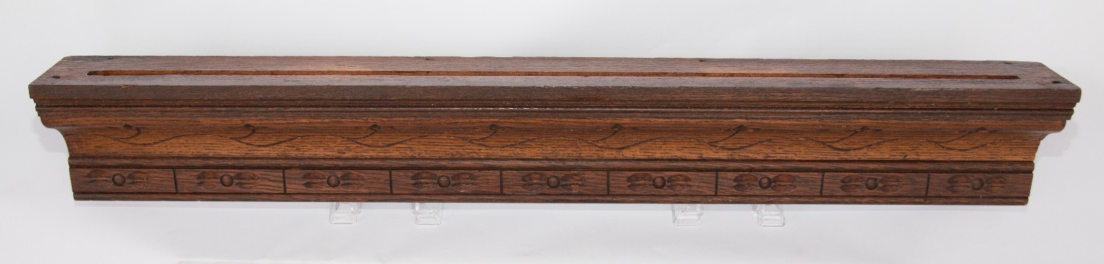 Large Antique French Carved Walnut Shelf & Plate Rack