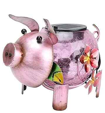 Outdoor Waterproof, Pig Solar Yard Decorations,