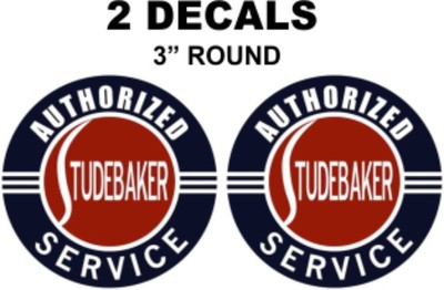 2 Vintage Studebaker Service Decals - Great for Dioramas, Gas, Oil Cans