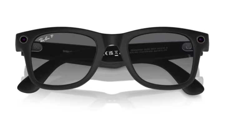 Pre-owned Ray Ban Ray-ban Meta Wayfarer Smart Glasses Matte Black Polarized Gradient Graphite