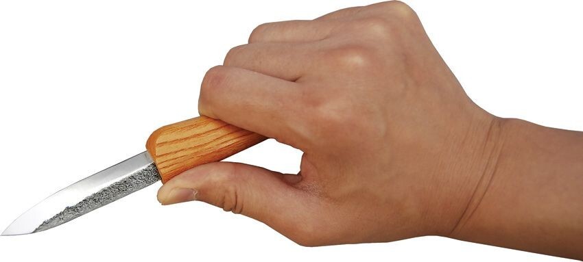 Mikihisa Mikikichan Carving Fixed Knife 2.25 Stainless Blade Wood Handle MIKA069