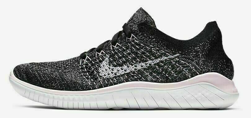 Nike Free RN Flyknit 2018 (женский размер 10), черный, розовый, пенопласт, белый 942839-007