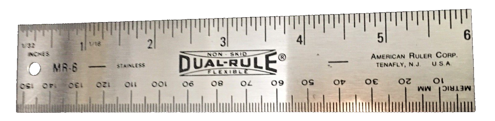 Vintage 12 Pack of 6" Stainless Steel Rulers Cork Back Dual-Rule SAE/Metric USA