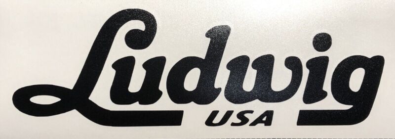 Ludwig USA Drum Head Decal Black High Quality Permanent Vinyl Made USA 2 X 6”