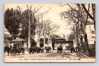 CPA Nice - Avenue Malausséna et Pont du Chemin de Fer - Train Postcard