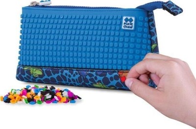 Pixie Crew Creative Pixel Large Pouch Blue With Zipper And Hook  NEW