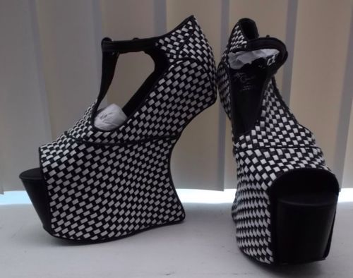 Tacones cuero superior Jeffrey Campbell a Cuadros para Mujeres