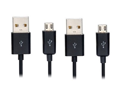 Batch 2 Cables Micro USB for Xiaomi Redmi S2 (9 10/12ft + 3 4/12ft Black)