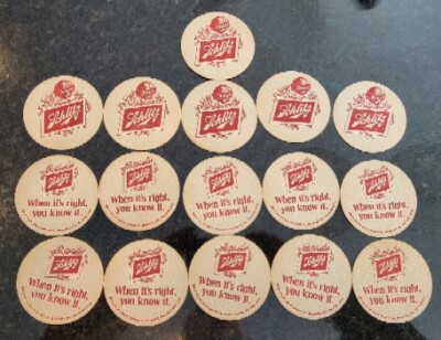 1976 Schlitz Beer Coasters ''When You're Out Of Schlitz'' Round Vintage 16 ct