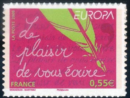 Timbre France AutoadhÃSif 2008 NÂ° 0207 Neuf ** Le Plaisir D'Ã©Crire Europa