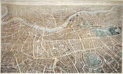 Poster - London Vintage Pictorial Map (1851) Print Reproduction, 4 Sizes