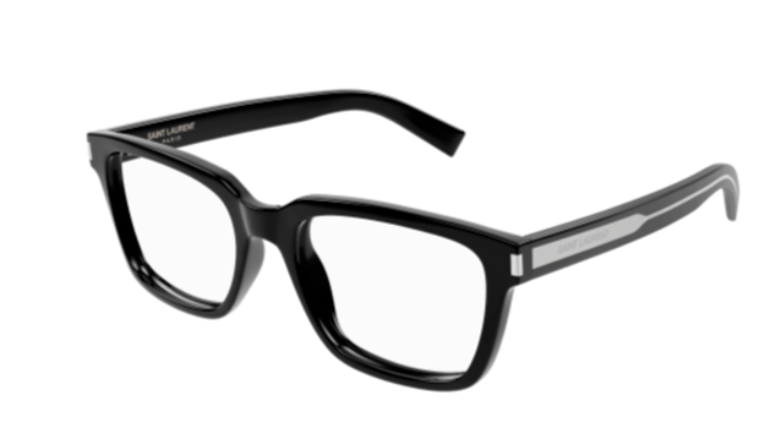 Pre-owned Saint Laurent Sl 621 001 Black Square Men's Eyeglasses In Clear