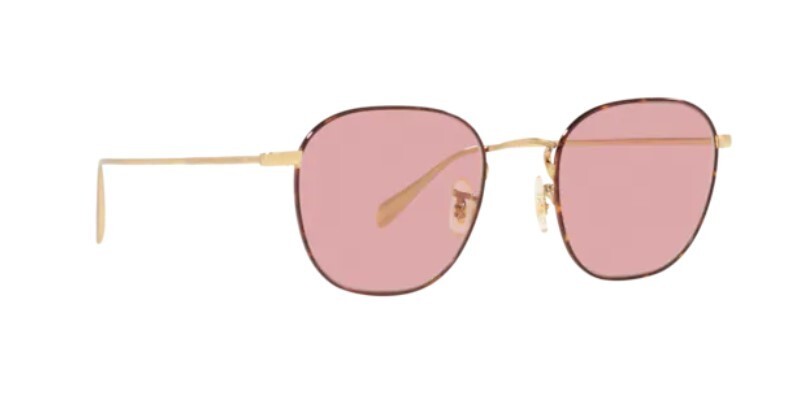 Pre-owned Oliver Peoples 0ov1305 Clyne 5320 Brushed Gold/tortoise Gold Pink Sunglasses In Pink Wash