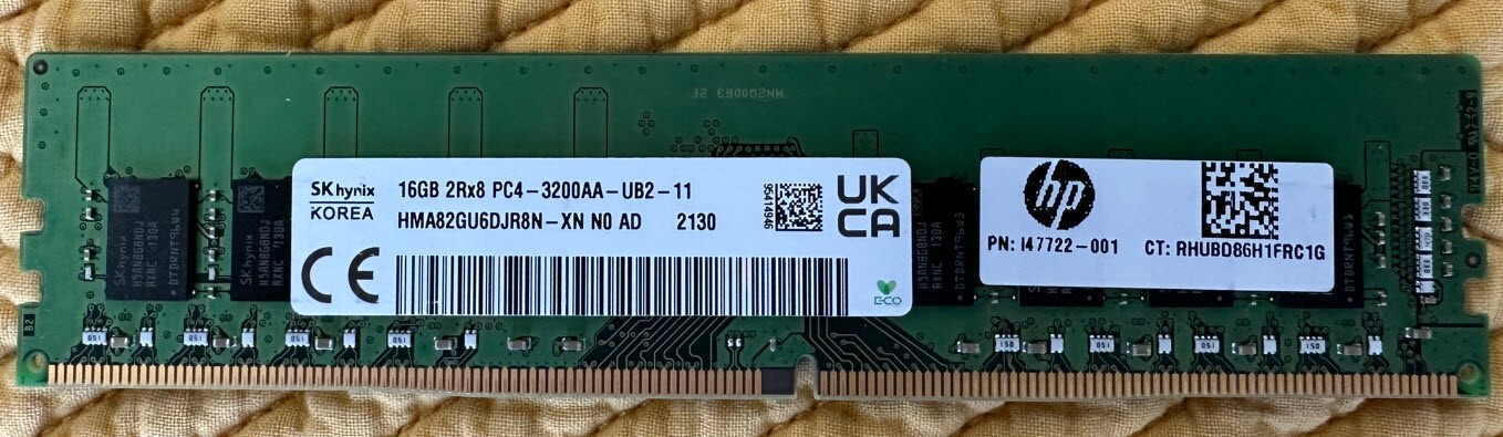 SK Hynix 16GB 2Rx8 PC4-3200AA-UB2-11 Desktop Memory