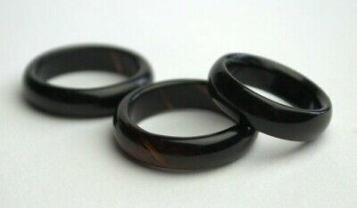 Black agate band ring deals