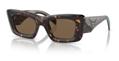 Pre-owned Prada Pr 13zs 2au06b Tortoise Dark Brown 50 Mm Women's Sunglasses