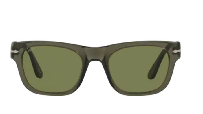 Pre-owned Persol 0po3269s 11034e Opal Smoke/ Light Green Rectangle Unisex Sunglasses