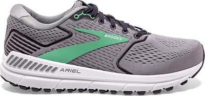 

Женские кроссовки Brooks Ariel 20, сплав/черный жемчуг/зеленый, ширина 10,5 D, США, Alloy/black pearl/green