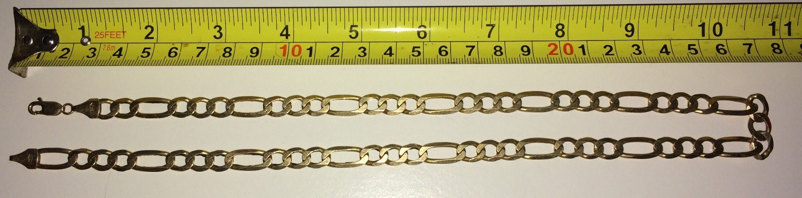 10K SOLID Yellow Gold Figaro Necklace 36 GRAMS Lobster Clasp 22