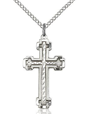 Cross sterling silver with 18" stainless steel chain