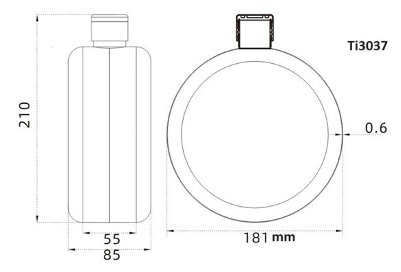 Keith Titanium Ti3037 Plastic-Free Western Cowboy Canteen -0.5 Gal (Canvas Case)