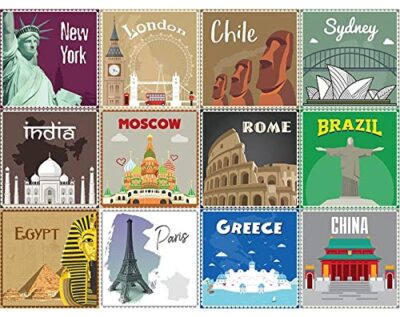 5 X 5 Съемных плиток World Traveler для снятия кожуры и приклеивания