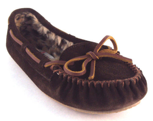 Pantuflas de cuero para mujer Minnetonka