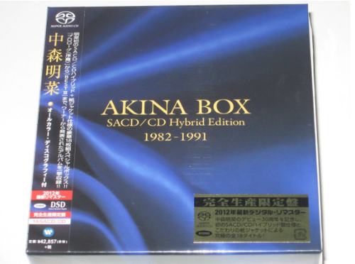 18CD 中森明菜 AKINA BOX SACD/CD Hybrid Edition 1982-1991 WPCL1115269 WARNER MUSIC JAPAN 紙ジャケ /01260 Akina Nakamori AKINA BOX 1982-1991 SACD/CD Hybrid ver