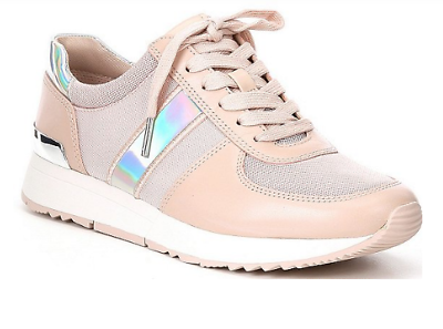 Michael Kors MK Allie Trainer Lace up Mesh Hologram Sneakers Soft