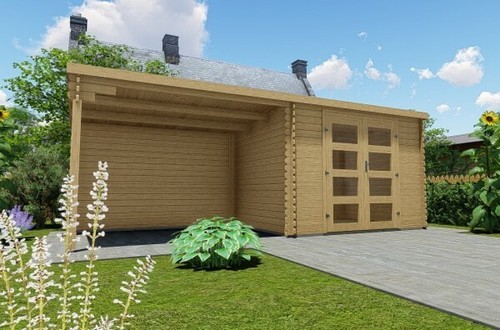 Flachdach Gartenhaus Geratehaus Holz 28mm 3x2 4 3m Mit Anbau Funny